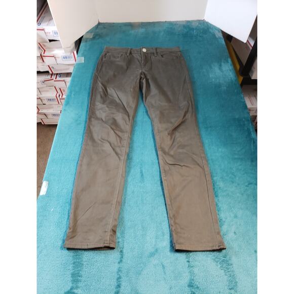Express Jeans Size 4 Womens Green Stretch Denim Pants Low Rise Ankle Skinny - Picture 1 of 12